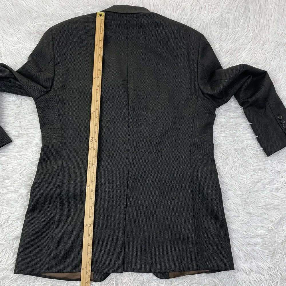 VTG Chaps Ralph Lauren Jacket Mens 42 Tall Brown Houndstooth Wool 3 Button‎ Coat